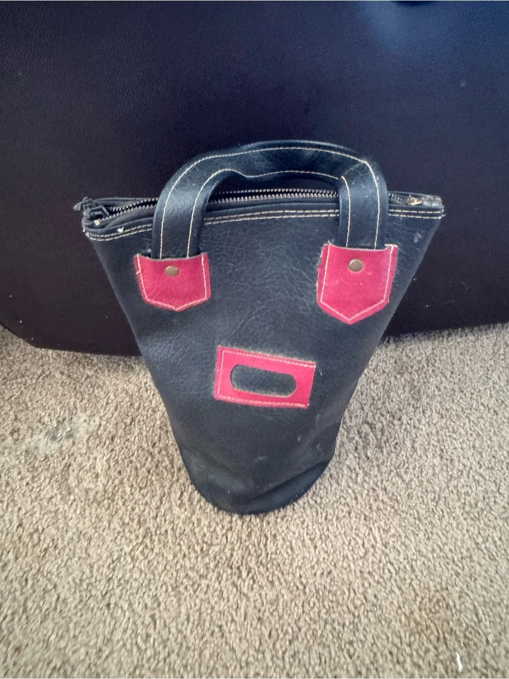Vintage Black Top-Handle Golf Bag